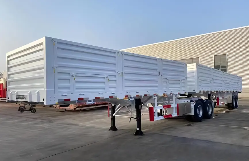 Shacman 3 Axle Side Wall Semi Trailer-4